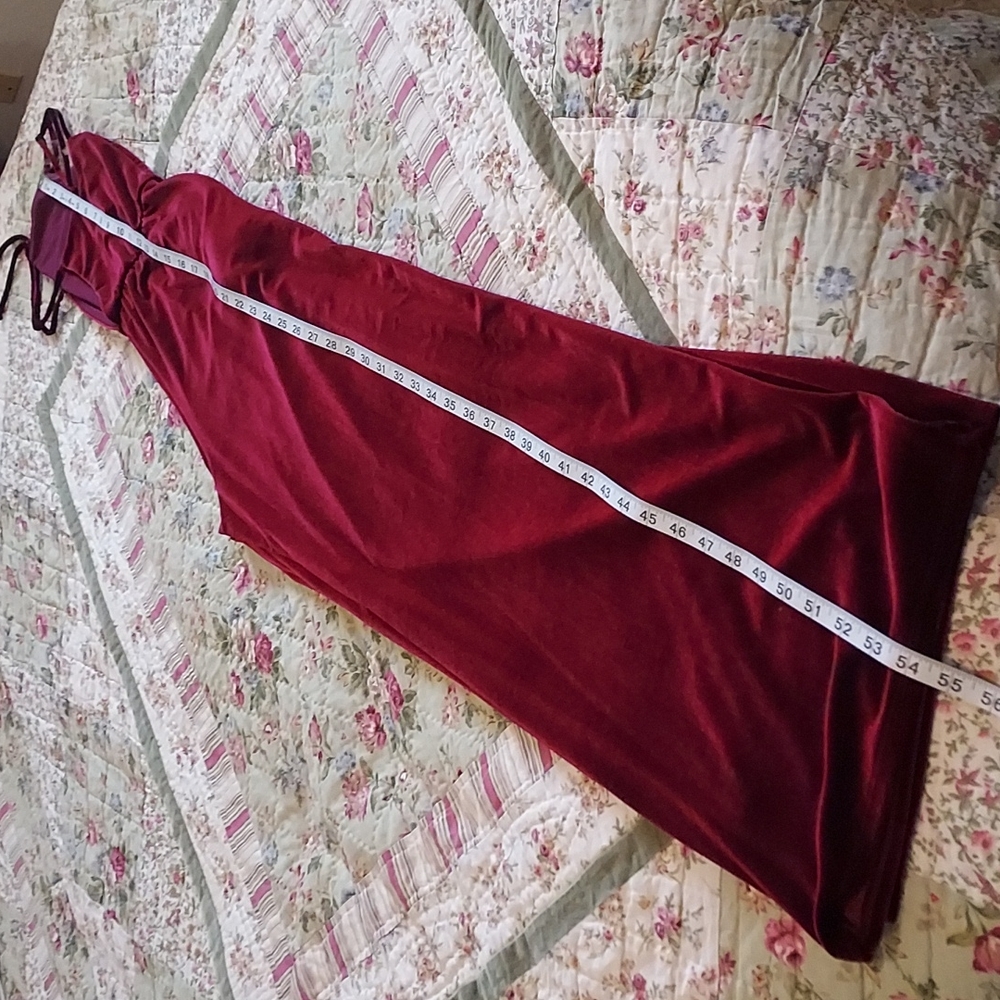 Crushed Red Velvet Jumpsuit, NWT - Picture 5 of 10